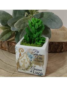 Bomboniere Cresima originali personalizzate vasi portapiante in ceramica