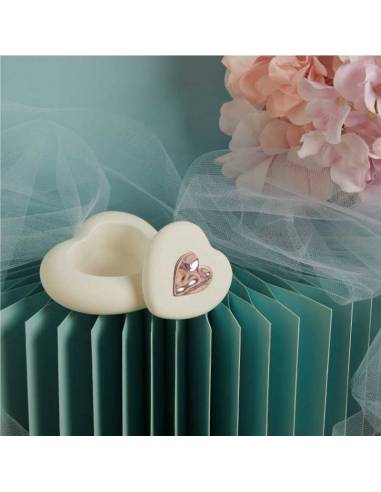 Bomboniere Claraluna scatole cuori portacandele applicazione cuoricini | Sindy Bomboniere