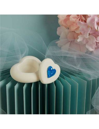 Bomboniere Claraluna scatole cuori portacandele applicazione cuoricini | Sindy Bomboniere