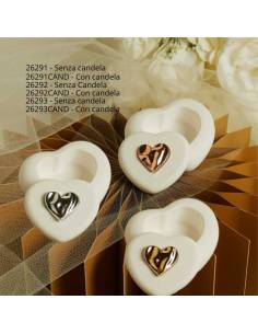 Bomboniere Claraluna Matrimonio portacandele cuore con applicazione cuoricino