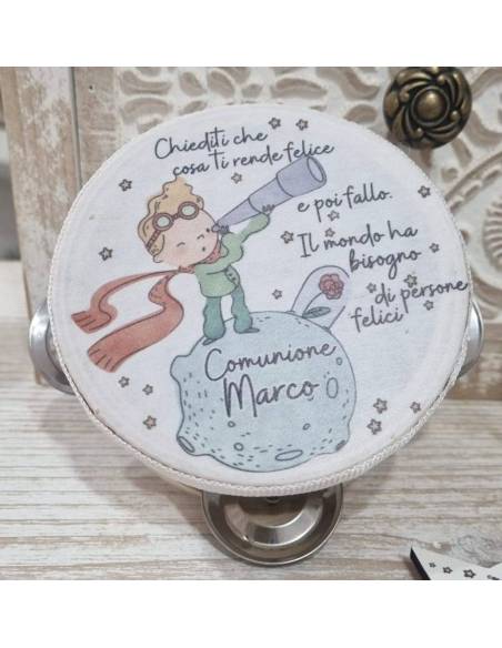 Bomboniere piccolo principe tamburello personalizzato