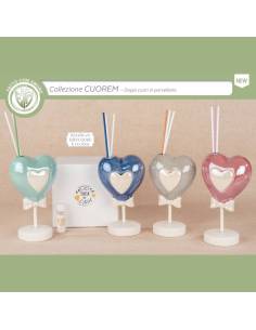 Profumatore ambiente bomboniere cuori in porcellana lucida