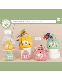 Bomboniere in porcellana lampade luce led borsette colorate