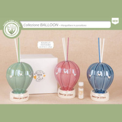 Bomboniere profumatore ambiente mongolfiere in porcellana lucida