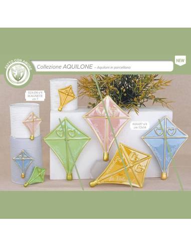 Bomboniere aquiloni magneti misti in porcellana lucida