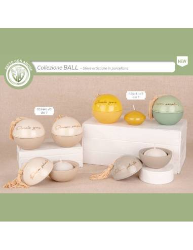 Bomboniere eleganti portacandele sfere in porcellana con frasi