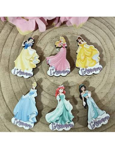 Bomboniere personalizzate calamite tema principesse Disney in legno