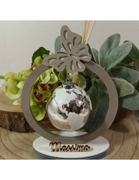 Bomboniere tema viaggio profumatore personalizzato con sfera in ceramica