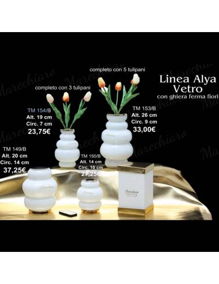 Bomboniere raffinate ed eleganti vasi porta fiori e lampade led Linea Alya Vetro