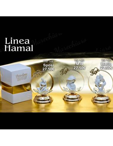 Marechiaro bomboniere cerchio dorato appoggio Love Linea Hamal