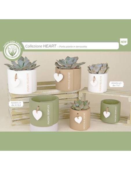 Bomboniere utili vasi portapiante in terracotta pendente cuore