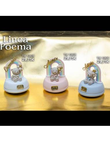 Marechiaro bomboniere Battesimo Carillon arcobaleno orsetti personalizzate Linea Poema