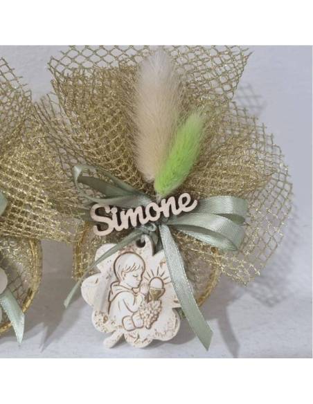 Bomboniere cerchietto dorato con rete