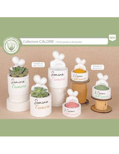 Bomboniere Matrimonio portapiante e portacandele sposi innamorati collezione Calore
