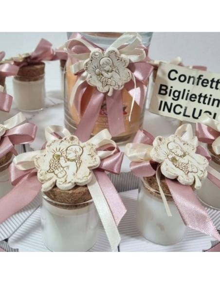 Candele bomboniere Comunione bambina torta portaconfetti