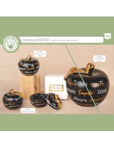 Bomboniere artistiche in porcellana mele con scritte Collezione Estasi