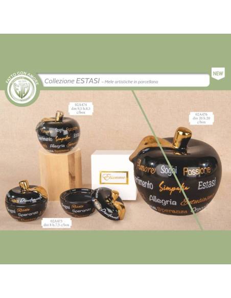 Bomboniere artistiche in porcellana mele con scritte Collezione Estasi