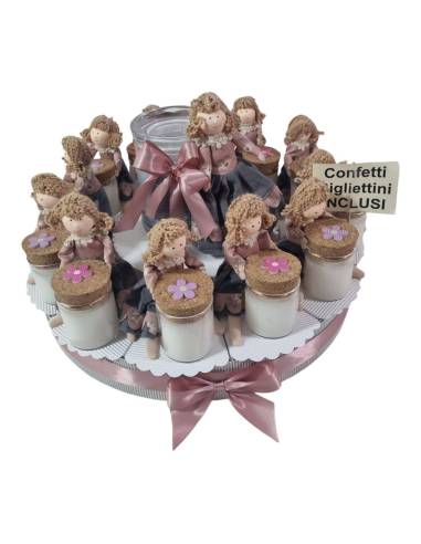 Torta di candele bomboniere con bamboline