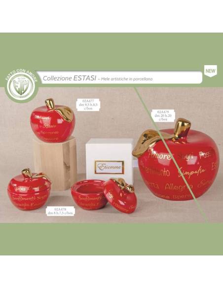 Bomboniere in porcellana mele artistiche con scritte Collezione Estasi