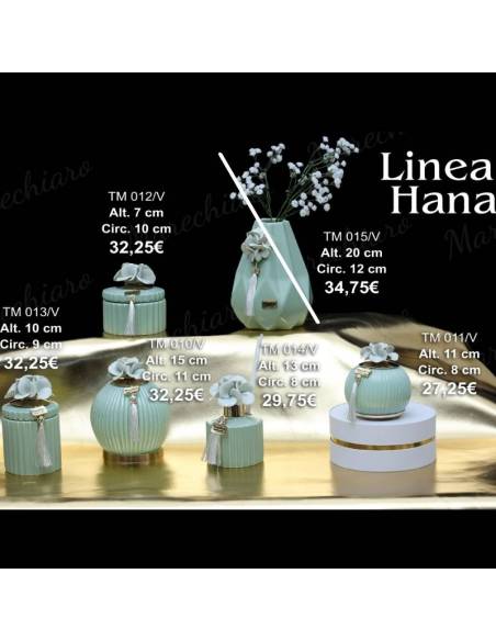 Marechiaro bomboniere eleganti fiori verdi in ceramica Linea Hana