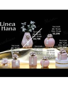 Marechiaro bomboniere moderne rosa con fiori in ceramica Linea Hana