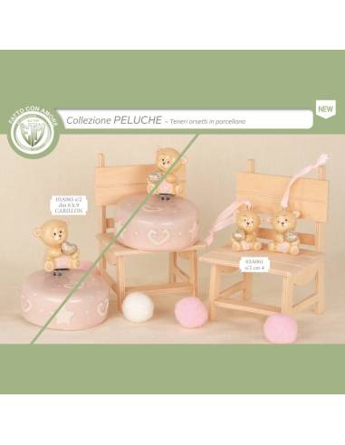 Bomboniere orsetti in porcellana pendenti misti Collezione Peluche