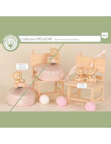 Bomboniere orsetti in porcellana pendenti misti Collezione Peluche