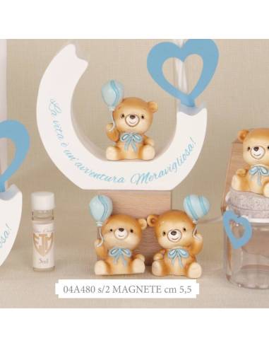 Calamite magnetiche bomboniere animaletti orsetti con palloncini misti