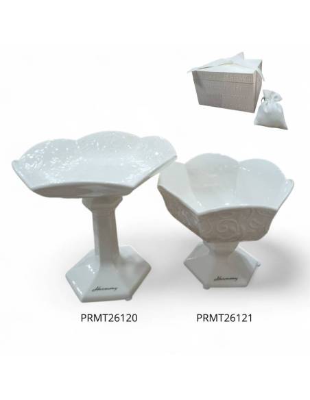 Bomboniere Harmony eleganti alzata e svuota tasche in porcellana