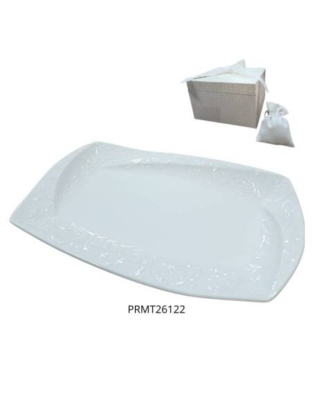 Harmony bomboniere per Matrimonio Vassoio in porcellana bianca