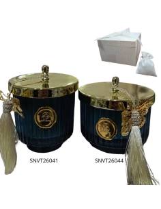 Harmony bomboniere candela profumata blu con farfalla dorata