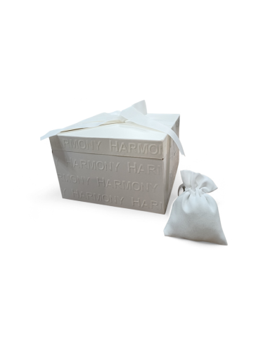 Harmony bomboniere candele profumate bianche con farfalla e nappa| Sindy Bomboniere