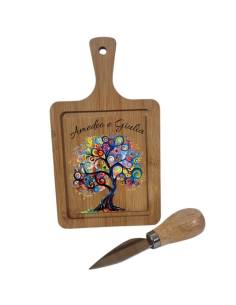 Bomboniere utili tagliere in legno personalizzato albero della vita