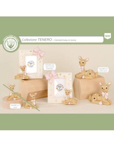 Cornici portafoto e lampade led animaletti cerbiatti Collezione Tenero