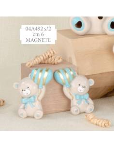 Calamite magnetiche bomboniere Battesimo orsetti palloncino cuore Collezione Pupo