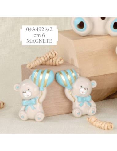 Calamite magnetiche bomboniere Battesimo orsetti palloncino cuore Collezione Pupo