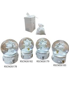 Bomboniere Comunione Palle di neve bimbi in preghiera e simboli sacri