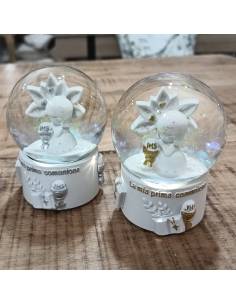 Bomboniere Comunione Palle di neve bimbi in preghiera e simboli sacri 2