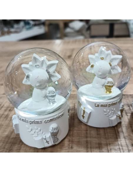Bomboniere Comunione Palle di neve bimbi in preghiera e simboli sacri| Sindy Bomboniere