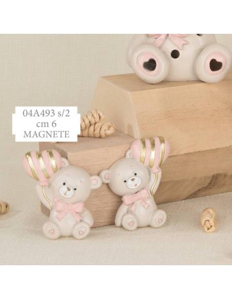 Bomboniere per Battesimo magneti animaletti orsi palloncino cuore Collezione Pupo