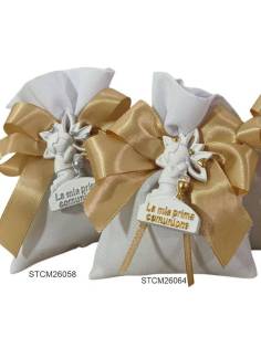 Sacchetti portaconfetti Comunione magneti albero della vita bimbo in preghiera