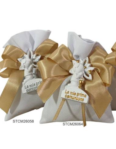 Sacchetti portaconfetti Comunione magneti albero della vita bimbo in preghiera