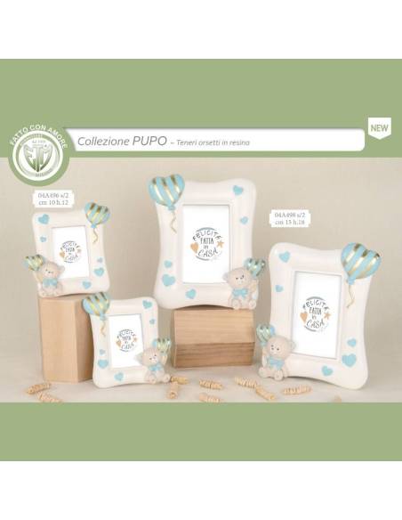 Bomboniere per Battesimo maschio cornici portafoto orsetti palloncino cuore