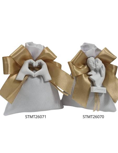 Sacchetti portaconfetti Matrimonio calamite magnetiche in resina bianca