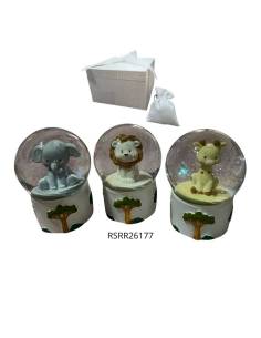 Harmony bomboniere animali palla di neve tema savana