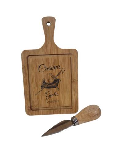 Bomboniere utili Cresima tagliere personalizzato incluso coltello