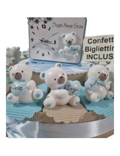 Torta bomboniera orsetti cuore Battesimo nascita sogni gioia amore 2