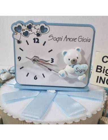 Torta bomboniera orsetti ceramica lucida Battesimo  o nascita