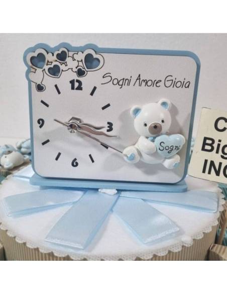 Torta bomboniera orsetti ceramica lucida Battesimo  o nascita