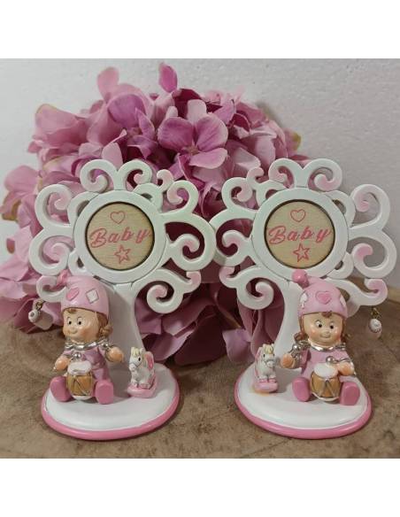 Torta bomboniere Battesimo bimba portafoto biberon rosa| Sindy Bomboniere